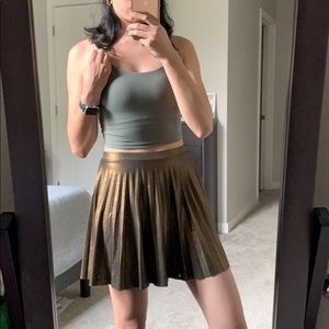 NEW W/O TAGS!! Bershka Gold Pleated Circle Skirt S